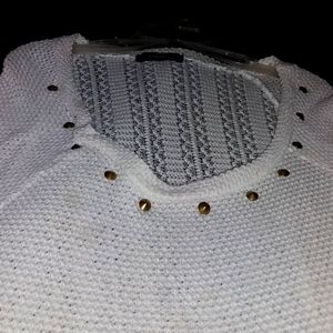 Neiman marcus white mesh like very light sweater